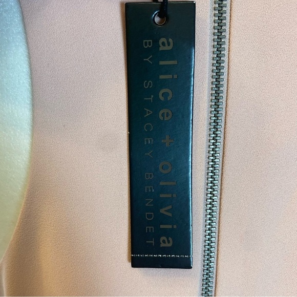 Alice + Olivia Dress Size 10 Harmony Racerback Cowl Neck A-Line Mini in Blush - Picture 8 of 14